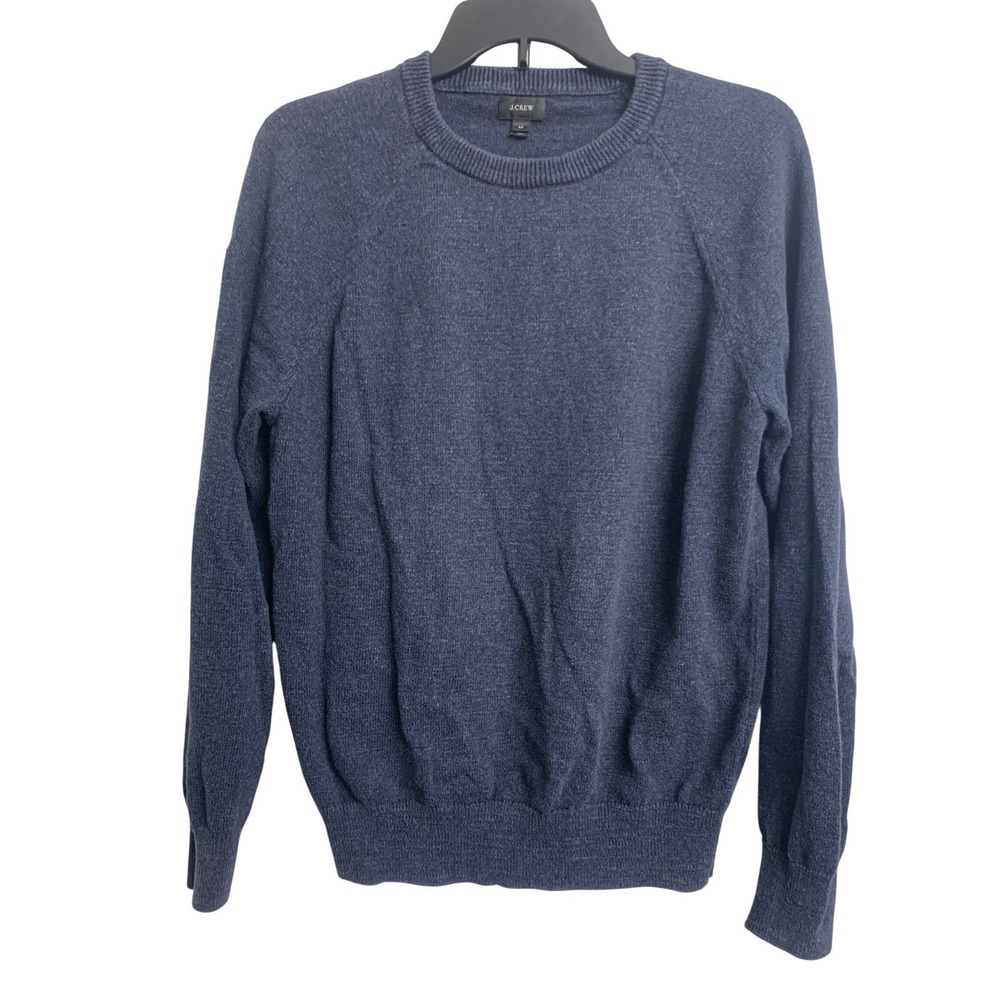 J.Crew 100% Cotton Crewneck Raglan Sweater Navy Blue Size M